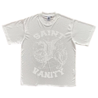 SAINT VANITY ins same semi transparent letter printed casual short sleeved T-shirt