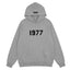 Fog Essentials Heather Grey 1977 Vintage Graphic Oversized Street‑Style Hoodie