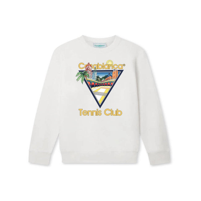 Casablanca Tennis Club Triangle Graphic Sweatshirt - White Hover Image