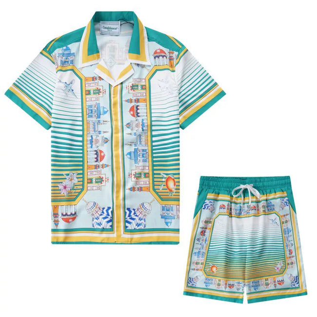 Casablanca Ancient Temple Resort Set - Green / Multi Hover Image