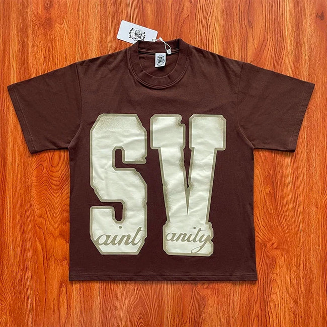 SAINT VANITY Simple Letterprint Casual T-shirt Main Image