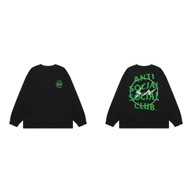 Anti Social Social Club Green Circle Logo Long Sleeve T-Shirt - Black Hover Image