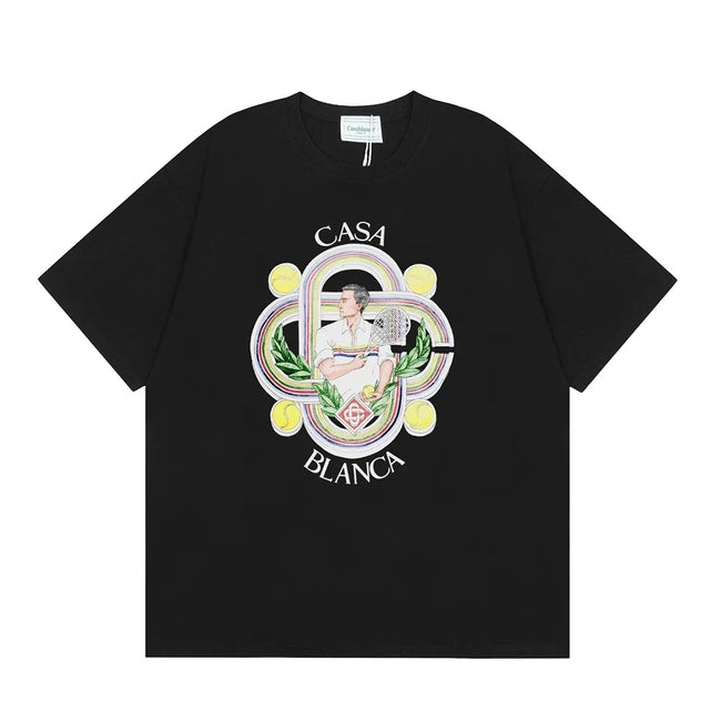 Casablanca Ornate Crest & Figure T-Shirt - Black Hover Image