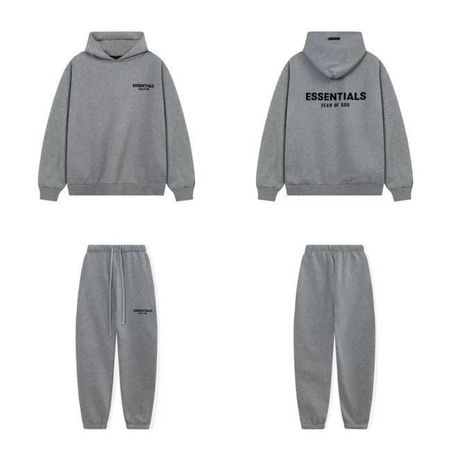 Fog Essentials Letter Print Oversized Hoodie & Sweatpants Two‑Piece Set Hover Image