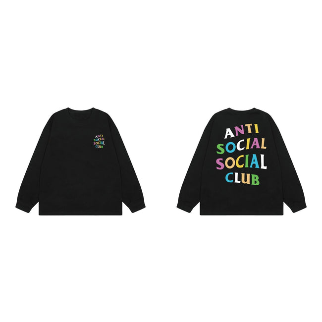 Anti Social Social Club Multi-Color Logo Long Sleeve T-Shirt - Black Hover Image