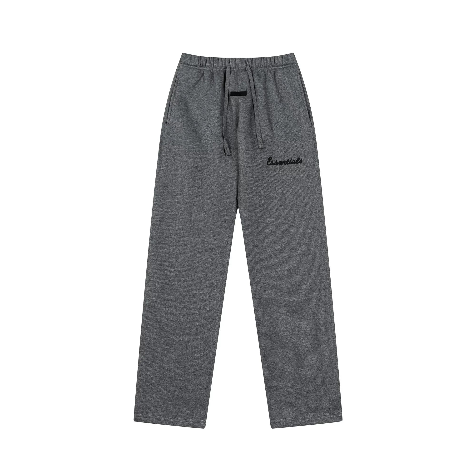 Fog Essentials Dark Heather Grey Relaxed Straight‑Leg Casual Street Sweatpants