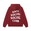 Anti Social Social Club Classic Logo Hoodie - Burgundy/White