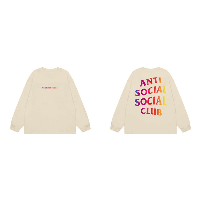 Anti Social Social Club Gradient Logo Long Sleeve T-Shirt - Cream Hover Image