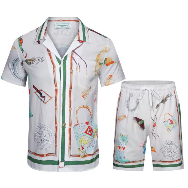 Casablanca Equestrian & Accessory Sketch Set - White / Green / Multi Hover Image