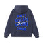 Anti Social Social Club Blue Lightning Circle Logo Hoodie - Navy Blue