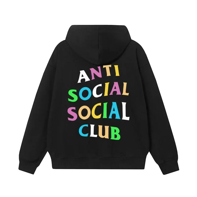 Anti Social Social Club Multi-Color Letters Logo Hoodie - Black Hover Image
