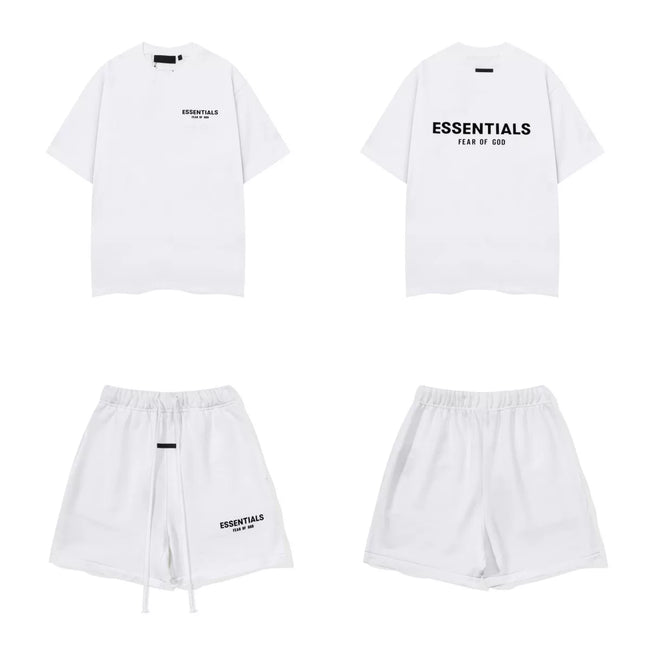 Fog Essentials Letter Print Oversized T‑Shirt And Elastic Waist Shorts 2‑Piece Streetwear Tracksuit Hover Image