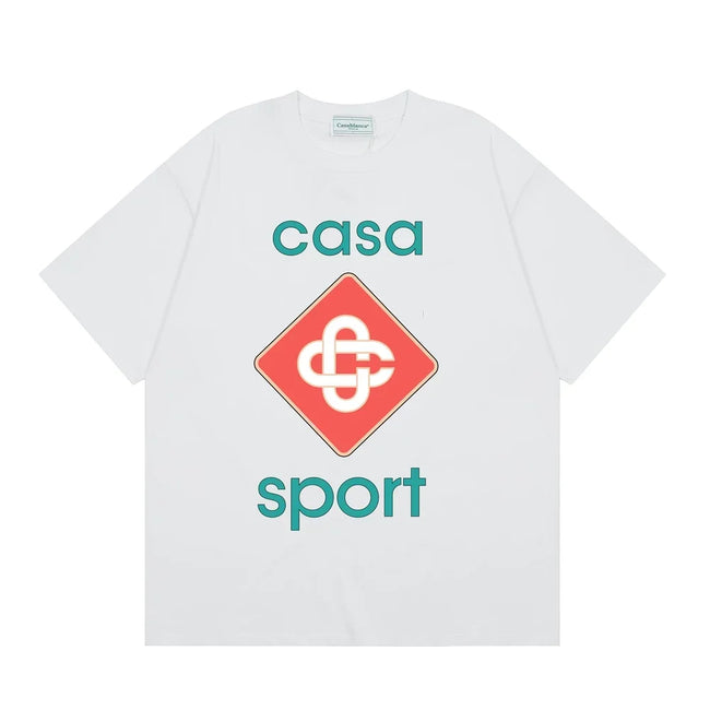 Casablanca Sport Diamond Monogram T-Shirt - White Hover Image