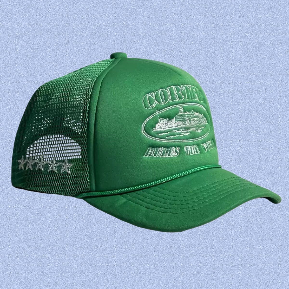 Green Vintage Trucker Cap | Embroidered Streetwear Hat