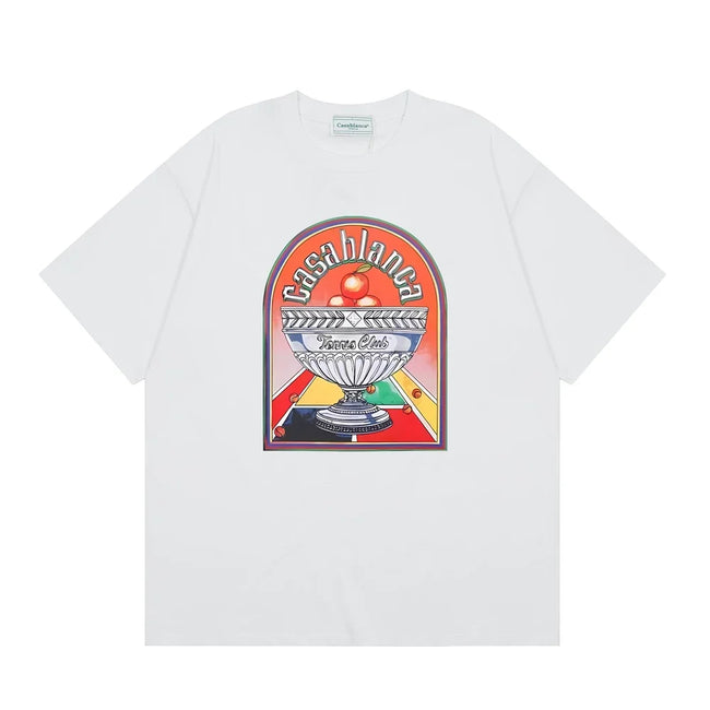Casablanca Arch Tennis Court Back Graphic T-Shirt - White Hover Image