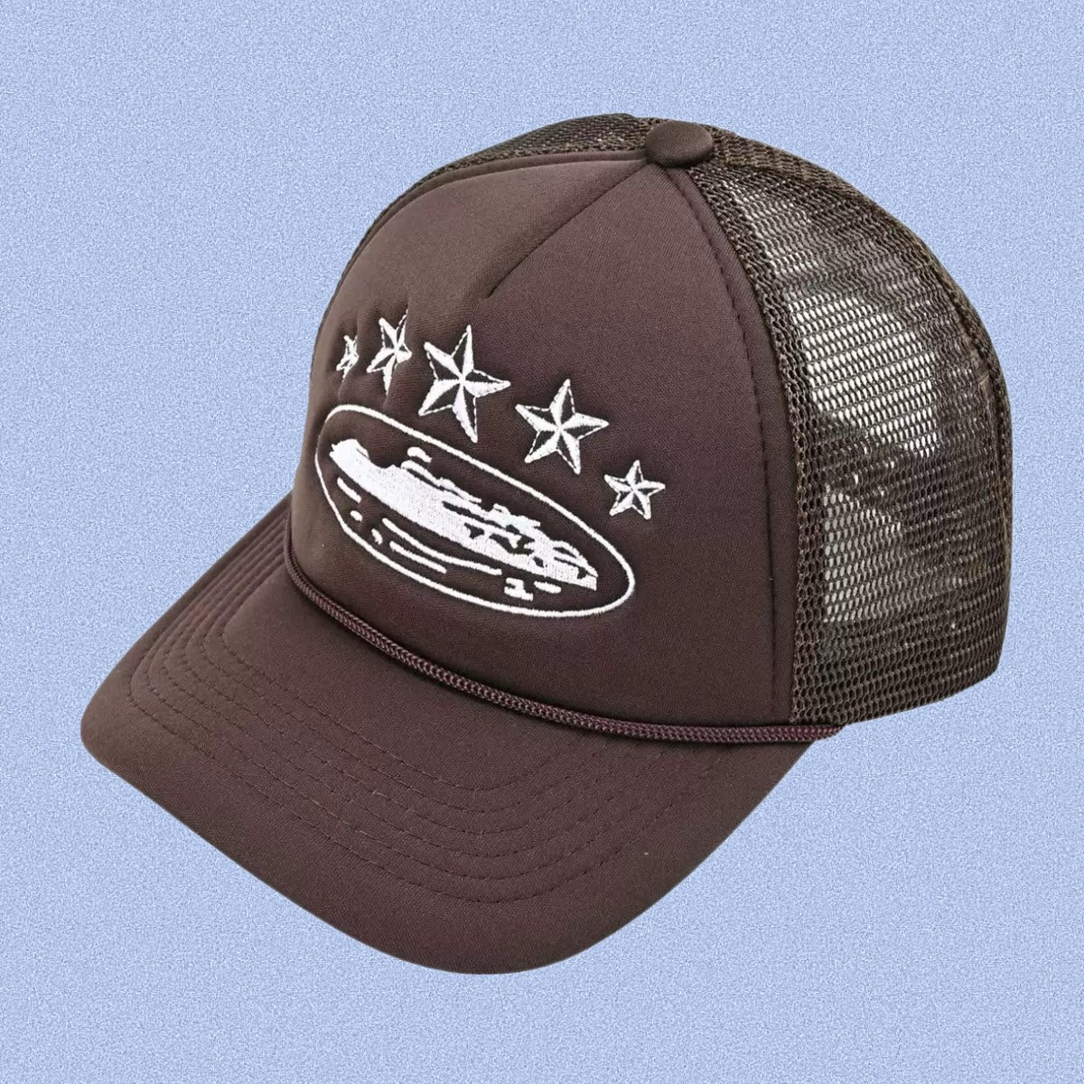 Brown Vintage Trucker Cap | Embroidered Streetwear Hat