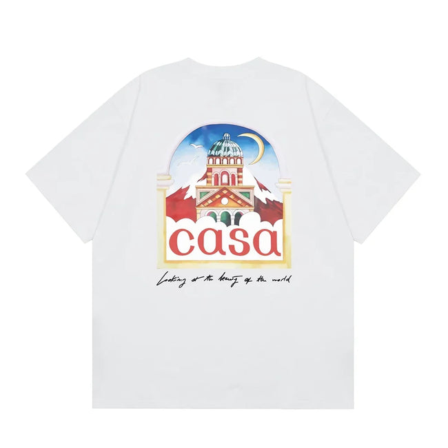 Casablanca Arch Architectural Back Graphic T-Shirt - White Hover Image