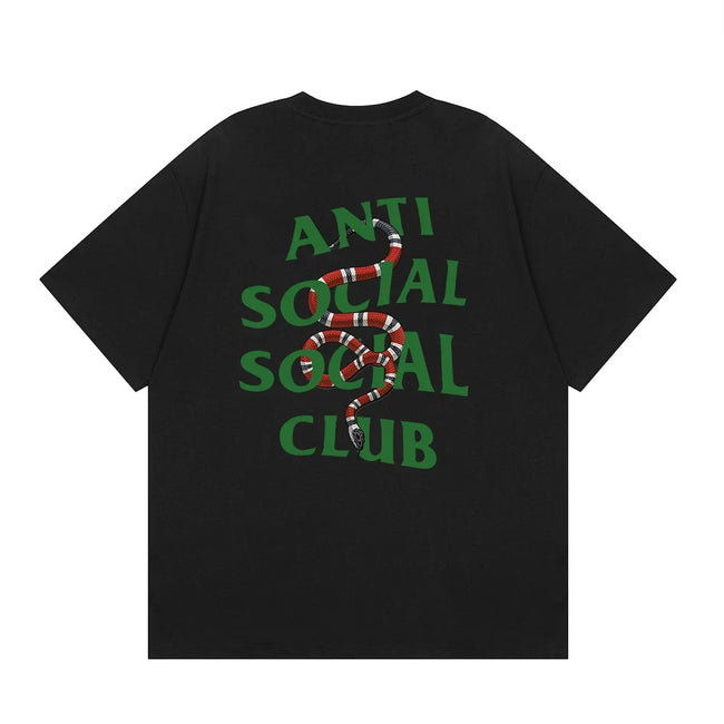 Anti Social Social Club Snake Green Logo T-Shirt - Black Hover Image