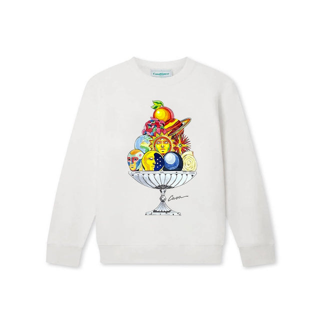 Casablanca Surrealist Fruit Bowl Graphic Sweatshirt - White Hover Image