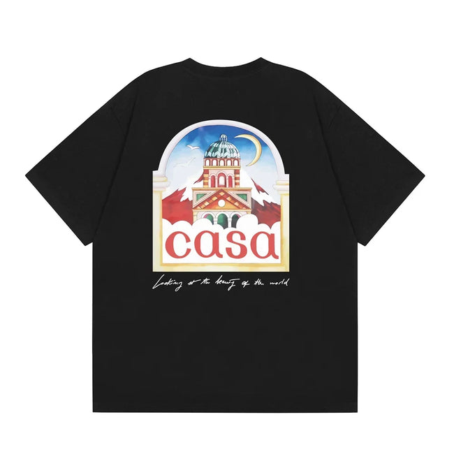 Casablanca Arch Architectural Back Graphic T-Shirt - Black Hover Image
