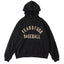 Fog Essentials Black Oversized Hoodie “FEAR OF GOD BASEBALL” Chest Graphic
