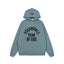 Fog Essentials Slate‑Blue Loose Pullover Hoodie Front Arch‑Print Hip‑Hop Street Top