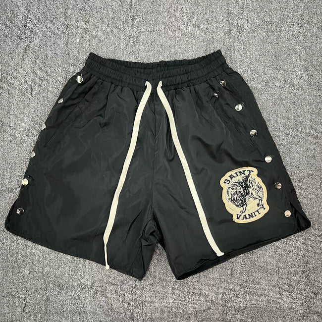 Saint Vanity Embroidered Button-Up Sports Shorts Main Image