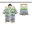 Casablanca Zigzag Wave Knit Set - White / Green / Blue