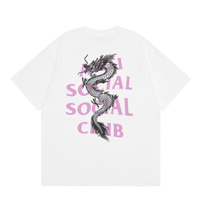 Anti Social Social Club Dragon Pink Logo T-Shirt - White Hover Image