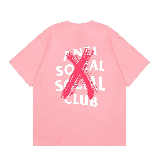 Anti Social Social Club Red X-Cross Logo T-Shirt - Pink Hover Image