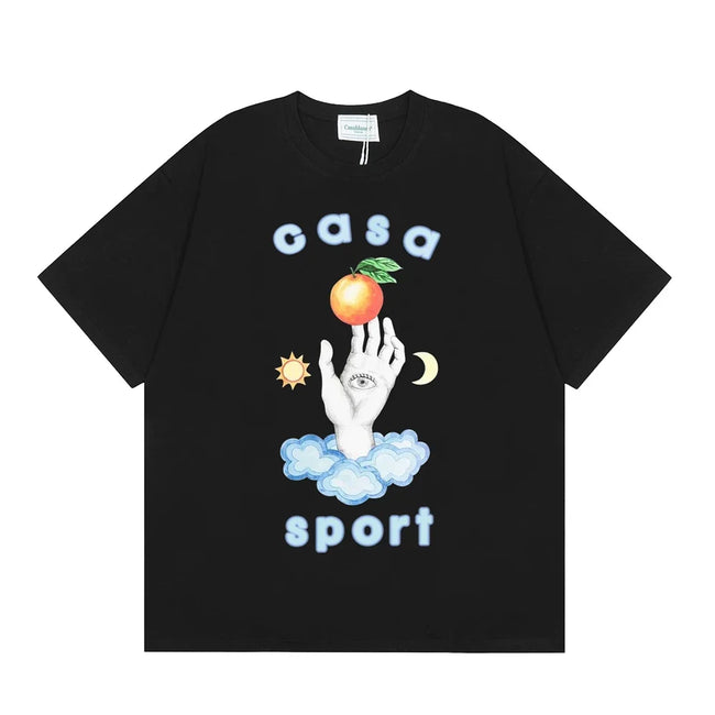 Casablanca Sport Hand & Orange Graphic T-Shirt - Black Hover Image