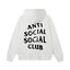 Anti Social Social Club Distressed Texture Logo Hoodie - White