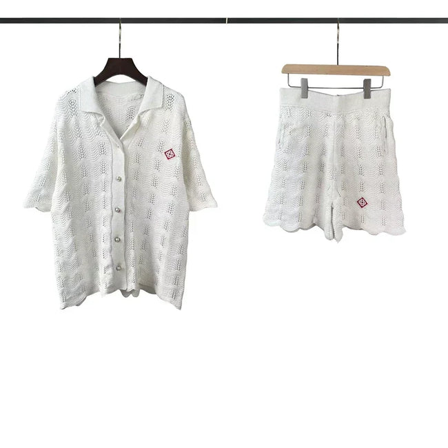 Casablanca Monogram Jacquard Knit Set - White / Off-White Hover Image