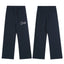 Navy Blue Minimalist Straight-Leg Sweatpants | Premium Streetwear Pants with Logo Detail