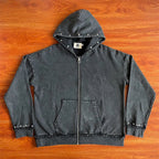 SAINT VANITY ins same style washed water distressed rivet hooded sweatshirt
