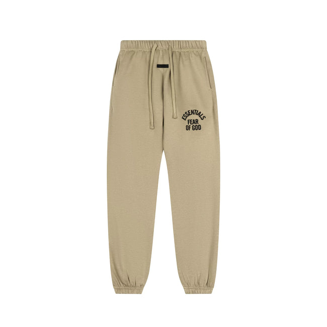 Fog Essentials Khaki Relaxed‑Fit Jogger Pants Elastic Cuff Unisex Casual Street Sweat Trousers Hover Image