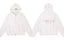 Fog Essentials Cream Off‑White Zip‑Up Hoodie, Subtle Gold Back Logo Oversized Casual Jacket
