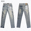 Light‑Wash Graffiti Print Straight‑Leg Denim Jeans