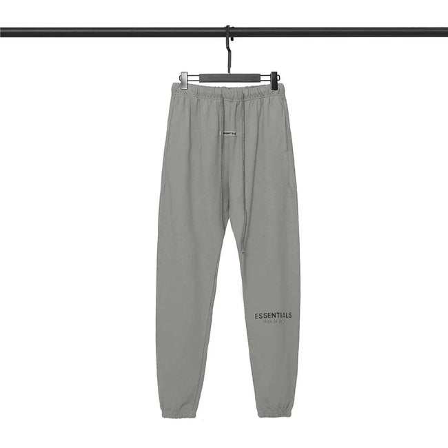 Fog Essentials Washed Grey Loose Joggers – Urban Casual Fit with Signature Detail Hover Image