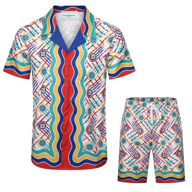 Casablanca Wave Mosaic Pattern Set - Red / Blue / Multi Hover Image