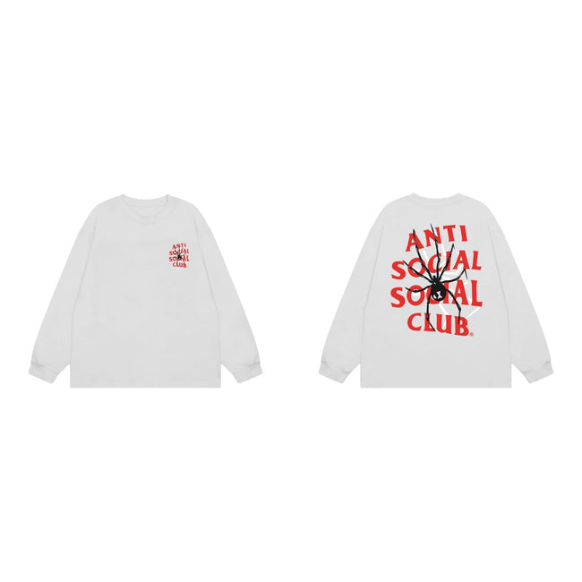 Anti Social Social Club Spider Red Logo Long Sleeve T-Shirt - White Hover Image