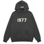 Fog Essentials Dark Grey 1977 Cream‑Print Oversized Pullover Hoodie