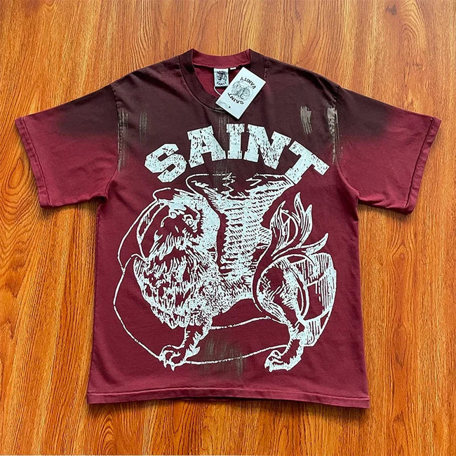 SAINT VANITY Casual Graphic Logo T-Shirt Hover Image