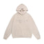 Fog Essentials Light Beige Faded‑Effect Front‑Print Hoodie, Drop‑Shoulder Minimal Street‑Wear Pullover