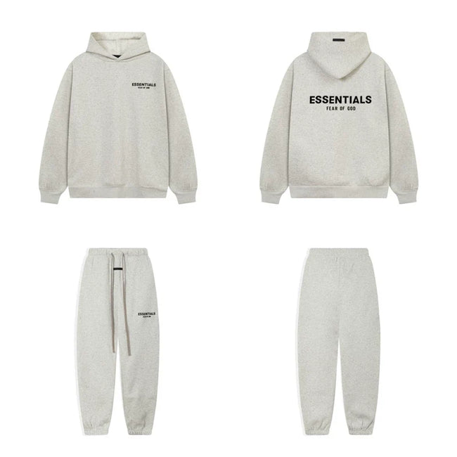 Fog Essentials Letter Print Oversized Hoodie & Sweatpants Two‑Piece Set Hover Image