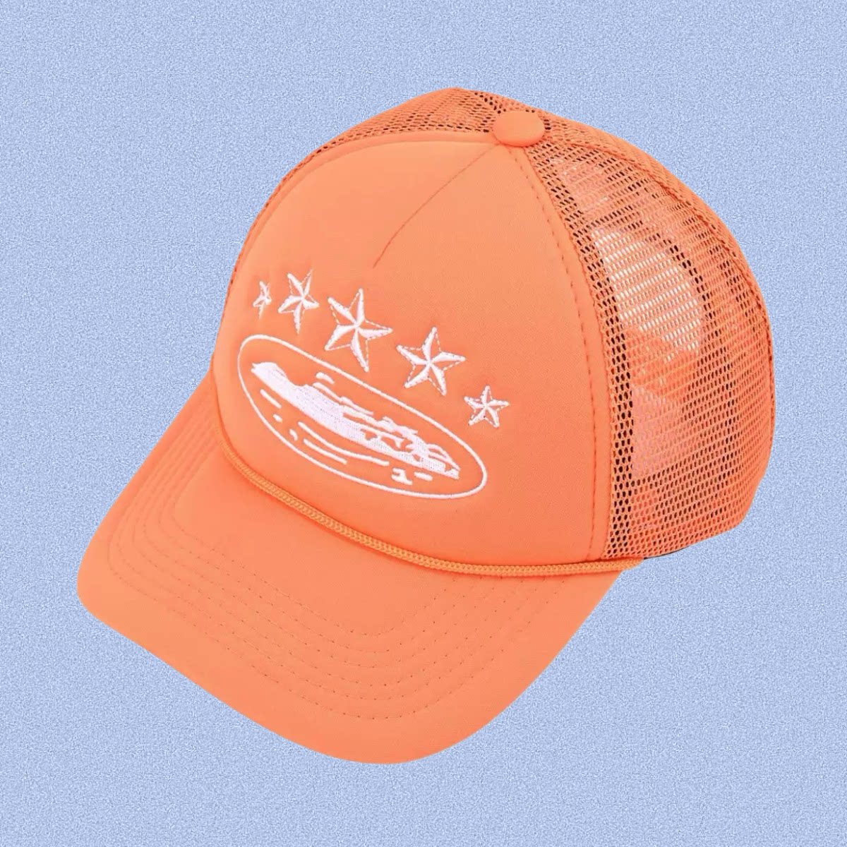 Orange Vintage Trucker Cap | Embroidered Streetwear Hat