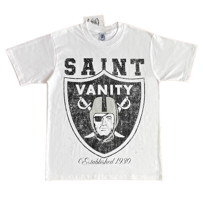 SAINT VANITY Vintage Fashion Print Casual Pure Cotton Short-Sleeved T-shirt Main Image