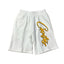White Script Logo Sweat Shorts – Oversized Streetwear Casual Shorts