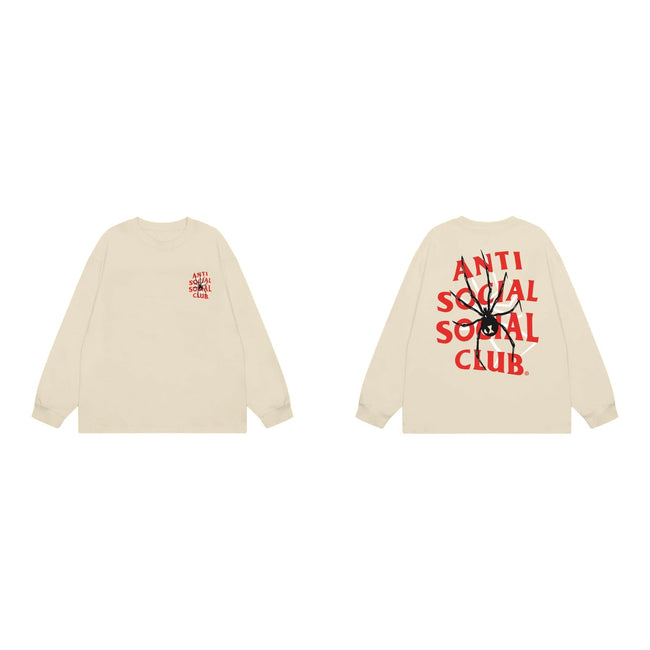 Anti Social Social Club Spider Red Logo Long Sleeve T-Shirt - Cream Hover Image