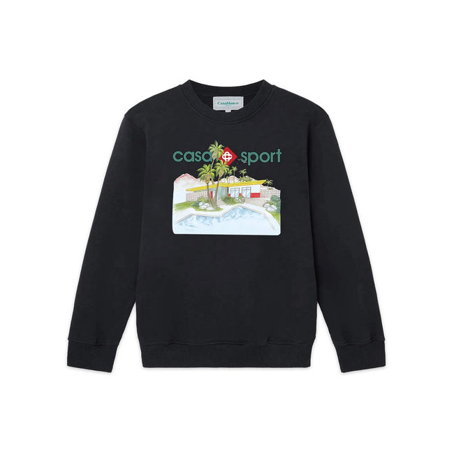 Casablanca Casa Sport Swimming Pool Graphic Sweatshirt - Black Hover Image